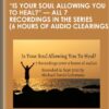 "Is Your Soul Allowing You To Heal?" -- All 7 Recordings in the Series (6 Hours of Audio Clearings)