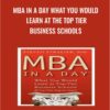 MBA In A Day What You Would Learn At The Top Tier Business Schools - Steven Stralser